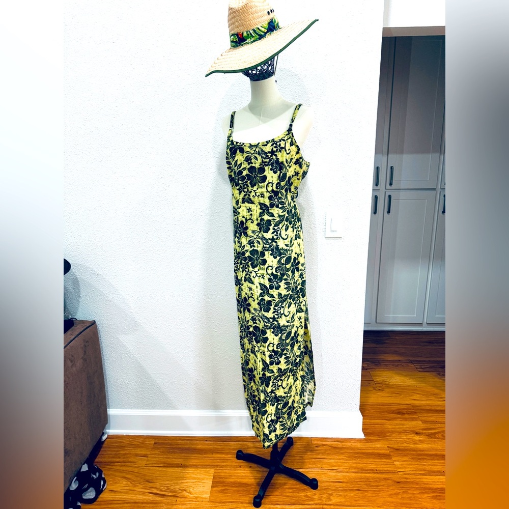 NEW Women's Vintage Authentic Hilo Hattie GREEN HIBISCUS Aloha Sz 14